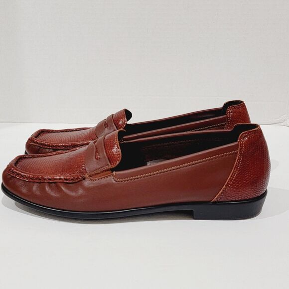 SAS Penny J Women's Slip On Loafers Sz 8.5 Brown Siena Leather Tripad Mocs Shoes - Picture 5 of 11